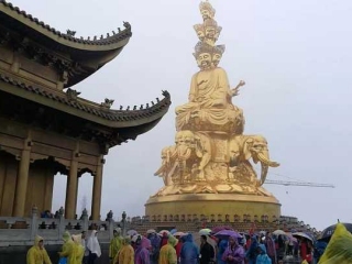 阴雨难挡热情 大假第三天40万人游乐山
