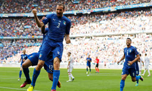 基耶利尼破门 意大利2-0淘汰西班牙将战德国